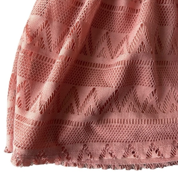 Freebird pink crochet knit boho peasant sleeve crop top size Small - Picture 3 of 8